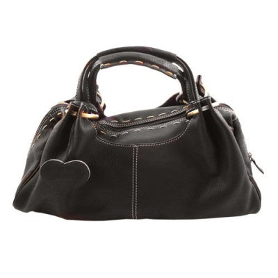 Black leather grab bag hot sale